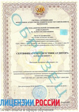 Образец сертификата соответствия аудитора №ST.RU.EXP.00005397-3 Приморско-Ахтарск Сертификат ISO/TS 16949